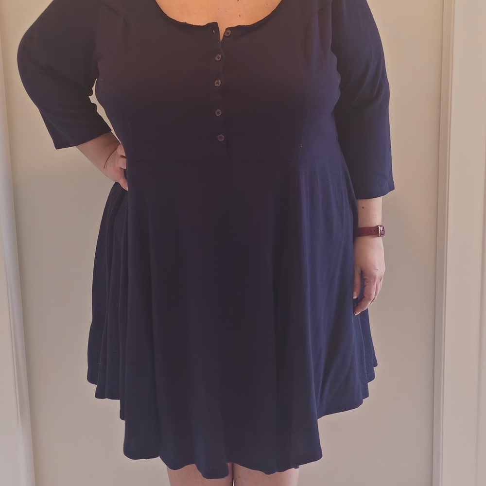 Torrid Navy Button-Front Mini Dress